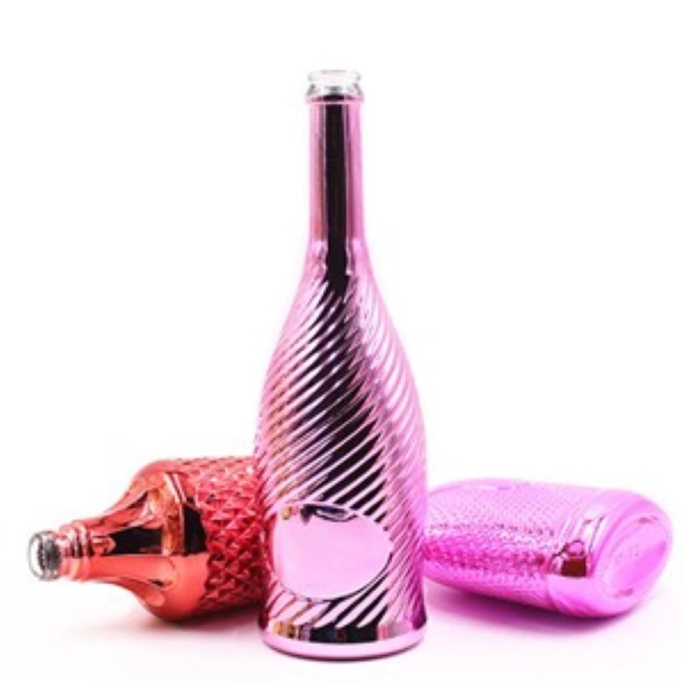 750ml Pink Electroplate Glass Bottle 750ml Pink Electroplate Glass Bottle